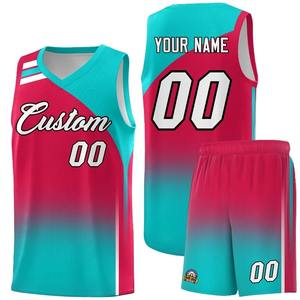 Maillots de basket-ball personnalisés avec blocs de couleur imprimés avec nom et numéro, maillot de basket-ball pour hommes, t-shirt pour le sport d'été - Product Image 2