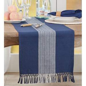 Earthy linen <b>table</b> <b>runners</b> with organic embroidery work grounding dining <b>table</b> decor natural textures warm interiors homes - Product Image 2