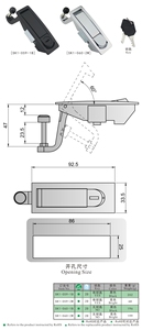 Kunlong ล็อคประตูแบบกดล็อค, ล็อคตู้ SK1-060เครื่องบินแบบกด - Product Image 6