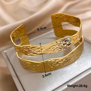 Brazalete de latón chapado en oro champán estilo camboyano para mujer, joyería de moda, pulsera para bodas y fiestas de f s international - Product Image 3