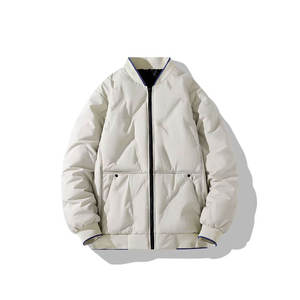 Veste matelassée à capuche en toile de luxe classique pour homme, 100% coton, imperméable, service OEM, logo sur le devant, saison hivernale - Product Image 1