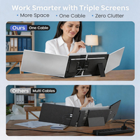 Monitor LCD Portátil Doble de 15.6 Pulgadas para PC y Laptops, con Altavoces Dobles Integrados, USB, Ligero, para Juegos, con Marco Vertical y Horizontal