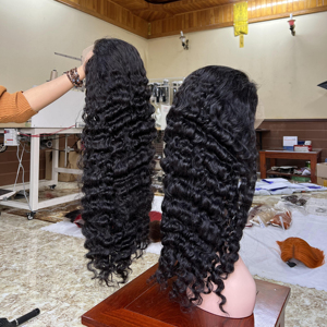 Wig Closure Lace 5x5 Burmese Curly Raw Hair Natural Color 26 Inch Human Hair Wigs Women Wholesale Vietnamese Virgin Hair - Product Image 1