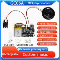 Kit module vocal MP3 téléchargeable pour carte de vœux enregistrable GC06A, boîte cadeau créative, couverture musicale pour carte de Noël et d'anniversaire, téléchargement MP3 mural