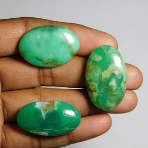 3pcs Natural Chrysoprase Cabochon Lot Top Quality Precious Loose Stone for Jewelry Making 122Cts - Product Image 1