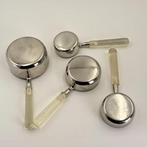 Ensemble de tasses et cuillères à mesurer très vendu, cuillère à mesurer en argent, ensemble de 4 pièces, cuillère à mesurer polie miroir, ensemble à café, outils de pâtisserie - Product Image 4