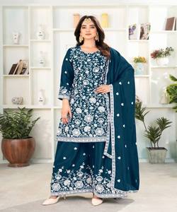 Diseño Casual Estilo largo 2 piezas Dupatta Ropa Vestido modesto Ropa festiva larga Kurti dupatta conjunto - Product Image 4