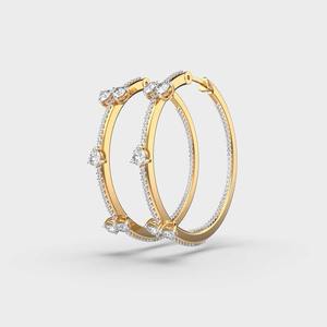 Luxury 14K Rose/White/Yellow Gold Rhodium Plated Diamond <b>Hoop</b> <b>Earrings</b> | Wedding & Party <b>Fine</b> Jewelry for Women OEM/ODM - Product Image 3