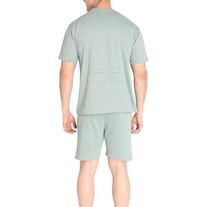 Conjunto de camiseta y pantalones cortos informales de verano para hombre personalizado transpirable y cómodo nuevo diseño hecho en Pakistán - Product Image 4