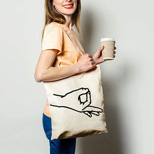 กระเป๋าผ้าใบแคนวาสแบบสั่งทำกระเป๋าถือแฟชั่นทำจากผ้าฝ้ายธรรมชาติ - Product Image 4