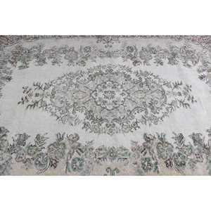 Turkish 5.8x9 ft Vintage Southwestern Rug <b>Brown</b> <b>Wool</b> Eco-Friendly Patchwork with Latex Backing - Product Image 5