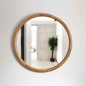 กระจกสำหรับร้านตัดผมของตกแต่งบ้านกรอบไม้ทรงกลมผู้ส่งออกจากอินเดีย - Product Image 6