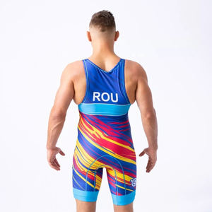 2024 Offre Spéciale impression numérique personnalisée unisexe adultes lutte Singlet 100% Polyester séchage rapide respirant confortable vêtements de combat - Product Image 3