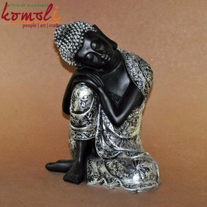 Oro Negro al por mayor lotus Buda estatua - Product Image 6