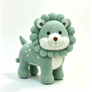 Peluche lion au crochet personnalisée, lion amigurumi, animal en peluche tricoté à la main, lion en peluche doux au crochet, peluche sûre pour bébé - Product Image 3