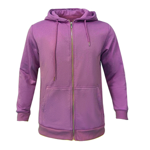 Sweats à capuche unis à fermeture éclair complète en molleton de coton sur mesure pour hommes avec couleurs personnalisées, taille et logo personnalisés - Product Image 2