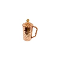 Carafe en cuivre royal élégante, exclusive et luxueuse, polie et martelée à la main, en cuivre pur, grande capacité, pour le bureau, les voyages et la maison