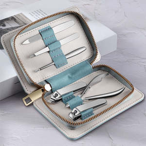 Professionnel de haute qualité 6 pièces en acier inoxydable coupe-ongles ensemble luxueux manucure pédicure coupe-ongles ciseaux Kit boîte - Product Image 4