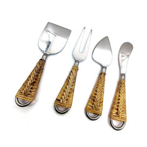 Wholesale <b>Scraper</b> Fork 3 PCs Set Resin Handle Cream Butter Knife Western Tableware Stainless Steel Gold Cheese Knife Set - Product Image 6