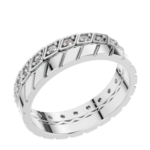 925 <b>Sterling</b> <b>Silver</b> Rhodium Plated Prong Setting VVS D Moissanite Geometric Pattern Engagement Party <b>Wedding</b> <b>Band</b> Ring for Women - Product Image 1