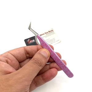 Pinzas Rusas Tipo L con Estampado de Leopardo, Acero Inoxidable, Herramienta de Belleza, Impresión de Logotipo Personalizado, Pinzas para Extensión de Pestañas - Product Image 2