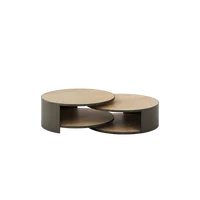 Tables basses nouveau design en bois de manguier massif Table basse ronde une pièce de luxe pour la Console de meubles de décoration de salon