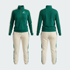 Conjunto Deportivo de Forro Polar para Mujer, Estampado Informal de Invierno, con Cremallera Completa, Patrón Sólido, Secado Rápido, 300g Poliéster/Algodón, Cuello Redondo, Corte Regular - Product Image 4