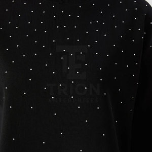 High Quality Women <b>Rhinestone</b> Sweatshirt Wholesale Best Selling Price Women <b>Rhinestone</b> Sweatshirt For Online Sale - Product Image 6