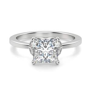 Princesse Cut Art Déco Moissanite Bague de fiançailles - Product Image 1