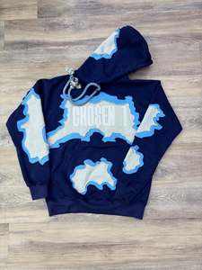 Sweat à capuche surdimensionné en coton biologique lavé à l'acide avec logo personnalisé 2026, streetwear d'hiver, broderie, patch de lettres usées - Product Image 5