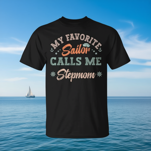 T-shirt promotionnel personnalisable « Ma mère de marine préférée m'appelle mère-stepmère » - Product Image 1