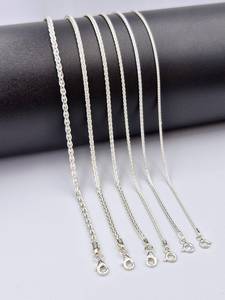 Cadena de Espiga de Plata de Ley 925, Tamaño y Longitud Personalizables, para Hombre y Mujer, Hecha a Mano, Diseño Clásico y Moderno, al por Mayor - Product Image 5
