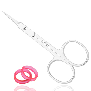 Tijeras de uñas para cutículas de acero inoxidable de la más alta calidad, herramienta de manicura y pedicura de forma recta de punta fina con hoja curva afilada - Product Image 1