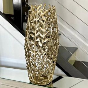 Ensemble de vases à fleurs en métal artistique de haut niveau, luxe léger, design irrégulier, décorations pour l'arrangement floral pour le salon - Product Image 2