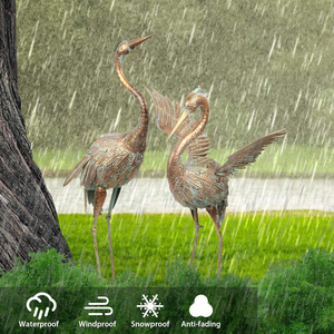 Juego de 2 Esculturas de Aves de Metal Hechas a Mano, Decoración con Temática de Avifauna para Balcón, Jardín, Área Abierta, Casas de Estilo Indio - Product Image 2