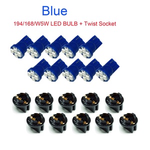 Hyuga หลอดไฟติดแดชบอร์ด LED T10 10ชิ้น1/2 12V-Blue บิดล็อคซ็อกเก็ตสำหรับรถยนต์อุปกรณ์เสริมไฟรถยนต์ - Product Image 2