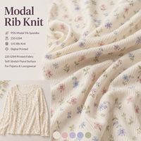 Tela de Modal con Estampado Floral Pequeño para Ropa de Estar por Casa de Alta Calidad, Tejido de Punto Suave por Rollo, Suministro de Tela al por Mayor