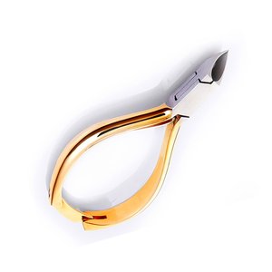 Meilleur prix pince à ongles à cuticules demi-or lames tranchantes durables manucure motif rond pour utilisation en salon pince à ongles à cuticules - Product Image 2