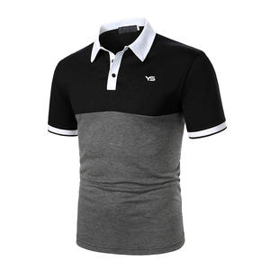 Polo d'été de haute qualité à panneaux, polo de couleur originale pour hommes, t-shirt personnalisé en spandex et coton mélangé - Product Image 1