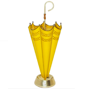 Porte-parapluie de couleur jaune et seau porte-parapluie de grande taille Design Royal pour hôtels porte-parapluie en métal pour hall d'entrée domestique - Product Image 1