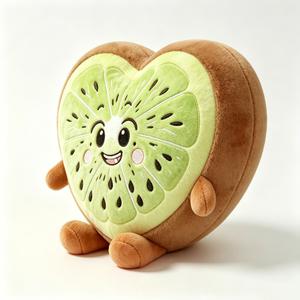 Peluche Kiwi en forme de cœur personnalisée, oreiller en forme de tranche de fruit, adorable animal en peluche Kiwi - Product Image 4