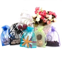 Sacs d'emballage en organza pour bijoux, sacs-cadeaux en gaze, élément en tulle, décoration de mariage, fête, bonbons, lot de 25/50 pièces 50%