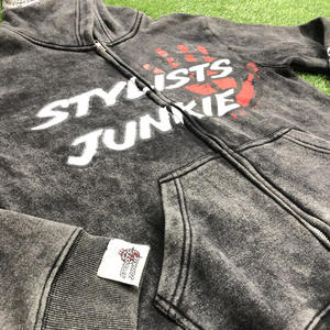 2025 Sudadera con capucha personalizada con cremallera y lavado ácido para hombres Diseño vintage de algodón 100% de doble capa con cuello con capucha y serigrafía - Product Image 2