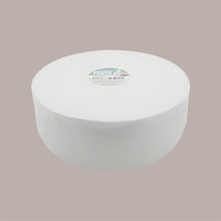 Base à gâteau cylindrique réutilisable en polystyrène blanc de 25 cm, lot de 5 pièces, lavage à la main uniquement, pour la maison, la cuisine et les fêtes