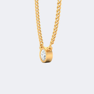 Collier solitaire rond brillant serti clos, imitation diamant, pendentif minimaliste, bijou pour usage quotidien, cadeau élégant, style tendance - Product Image 3