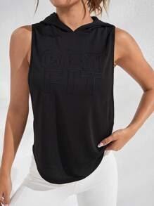 2025 femmes été sans manches à capuche Gym sweats à capuche pour femmes pull sans manches sweats à capuche couleur unie - Product Image 4