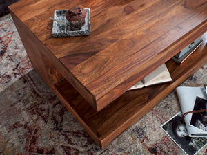 Mesa de Centro Extensible Moderna de Madera Maciza de Primera Calidad, Color Personalizado, Diseño Personalizable con Acabado en Nogal - Product Image 3