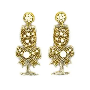 Diseñador hecho a mano de ganchillo cuentas de semillas multicolor venta al por mayor pendientes de gota de moda para mujeres joyería artificial - Product Image 4