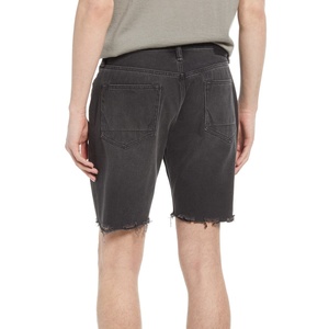 AllSaints Streetwear <b>High</b>-<b>Waist</b> Raw Hem <b>Denim</b> <b>Shorts</b> Breathable Canvas with Distressed Print Y2K StyleCargo Print Washed <b>Black</b> - Product Image 2