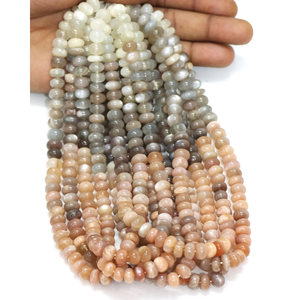 Cuentas Redondas Lisas de Piedra Lunar Multicolor Natural, Cuentas de Piedra Lunar Multicolor de 7-10 mm, Cuentas de Calidad AAA++ - Product Image 5